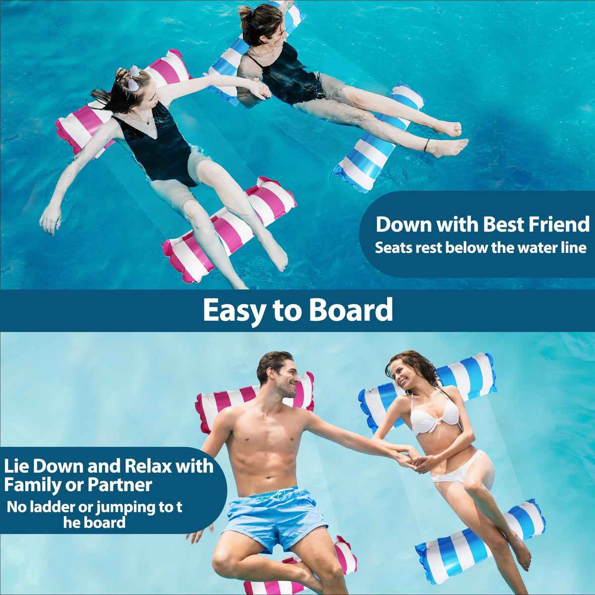 3 Pack Inflatable Pool Floats Hammock D47850