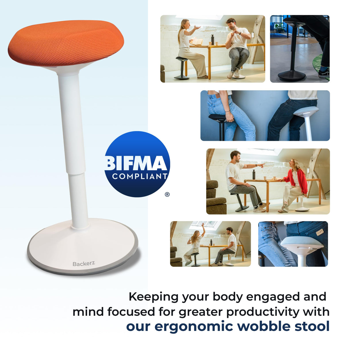 Height Adjustable Swivel Wobble Stool P5117