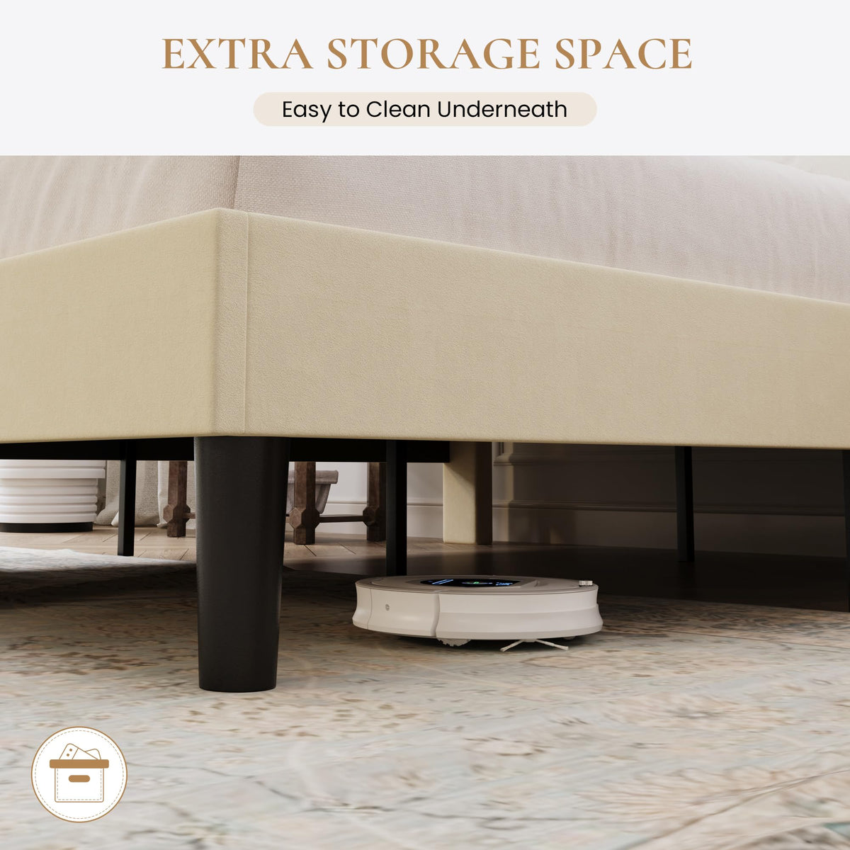 Queen Size Velvet Bed Frame with Adjustable Headboard K65588