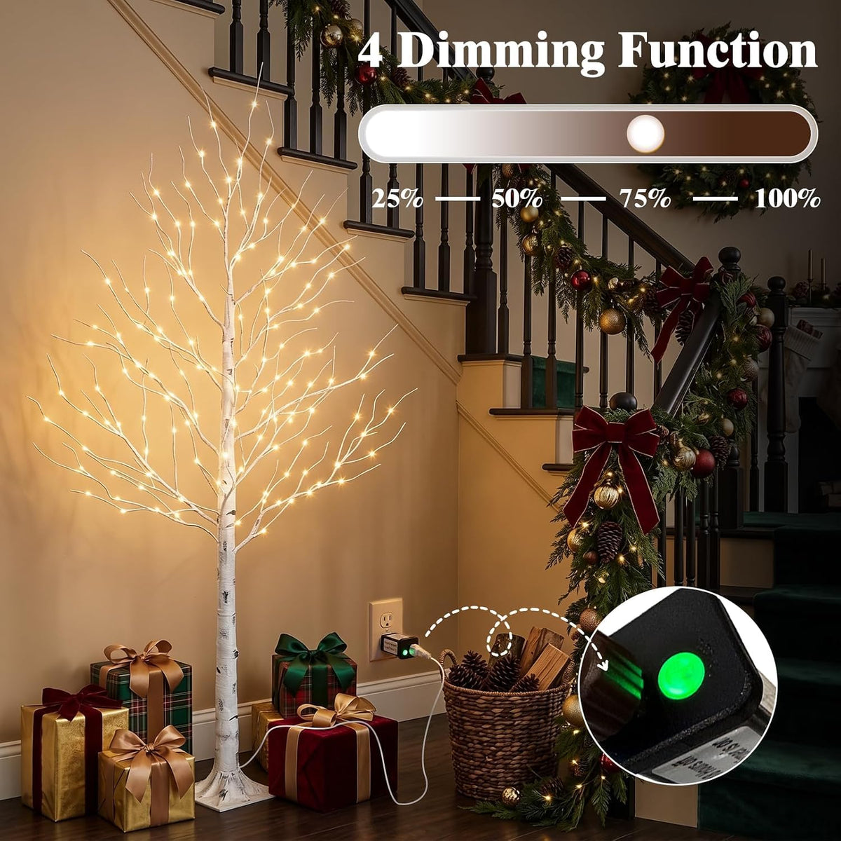 6ft Prelit White Christmas Trees 2Pack V6040