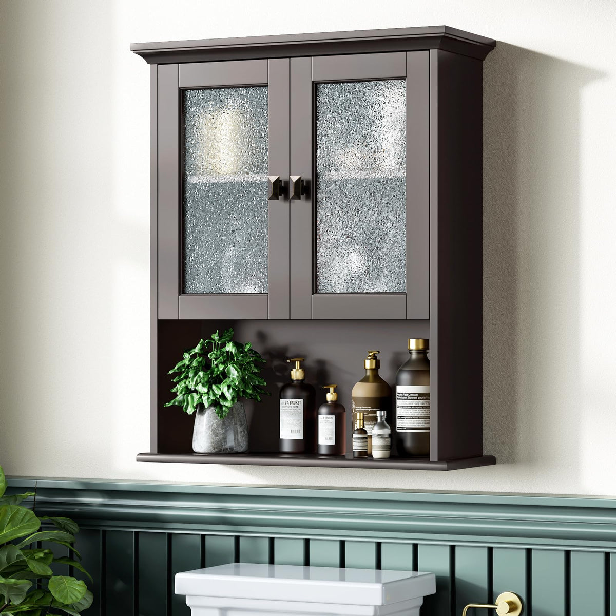 Wall Mount Medicine Cabinet with Tempered Glass Door T3147