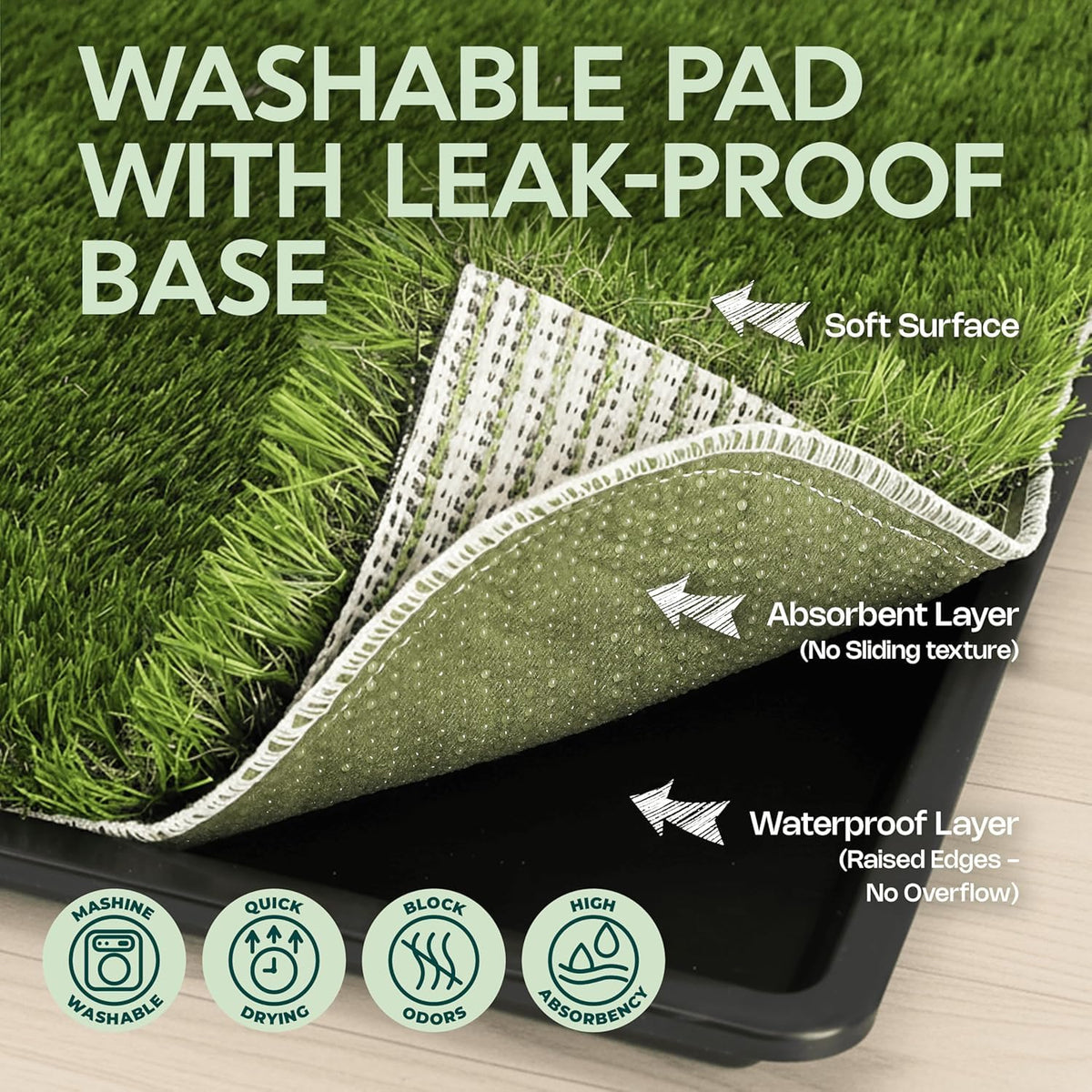 23”x35” Artificial Grass Dog Potty Pad with Tray W761582