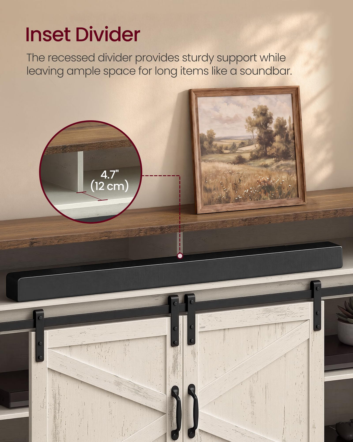 Tall Farmhouse TV Stand with Door L87511