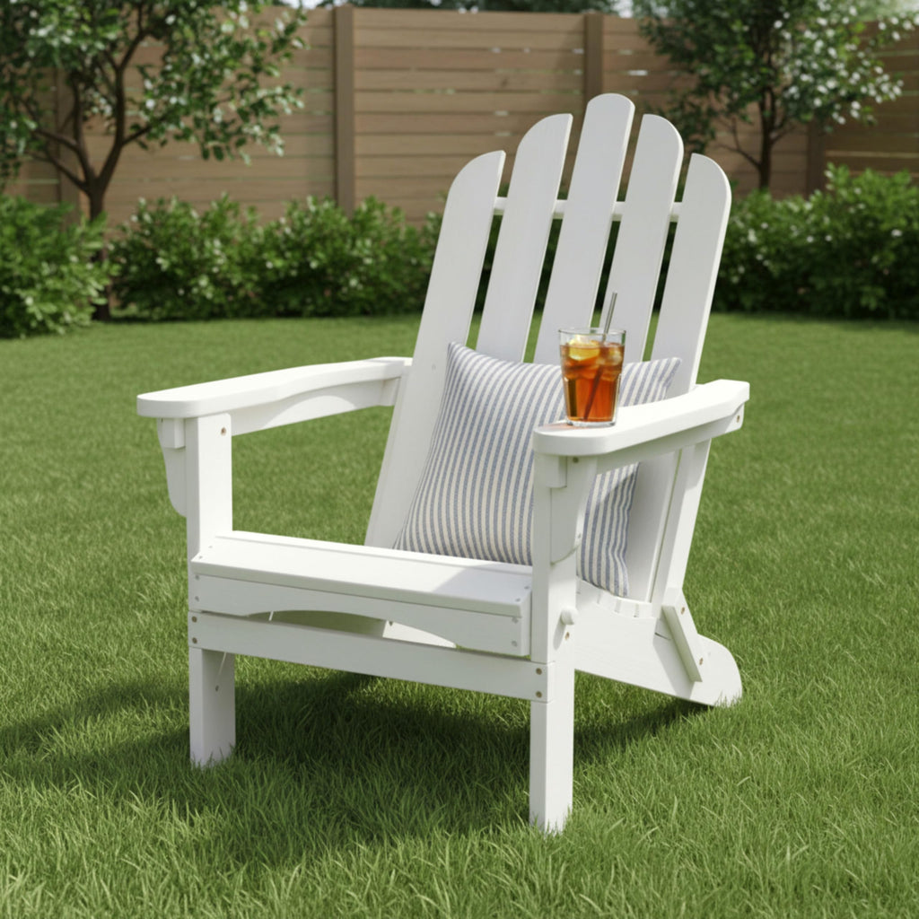Eggshell White Wooden Outdoor Folding Chair G9400