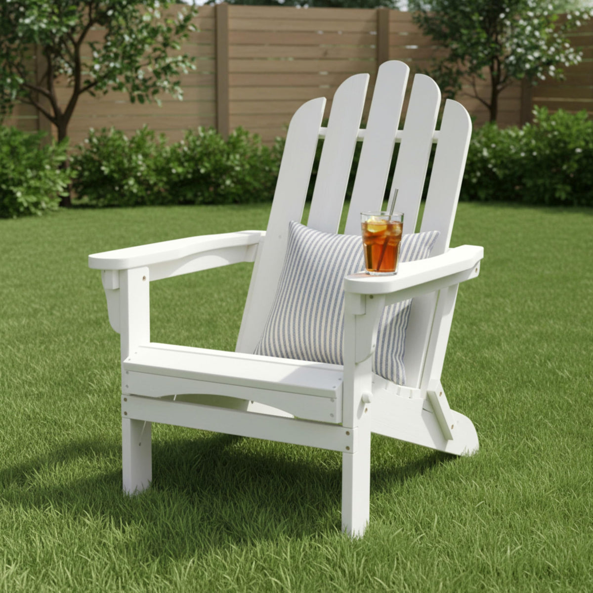 Eggshell White Wooden Outdoor Folding Chair G9400