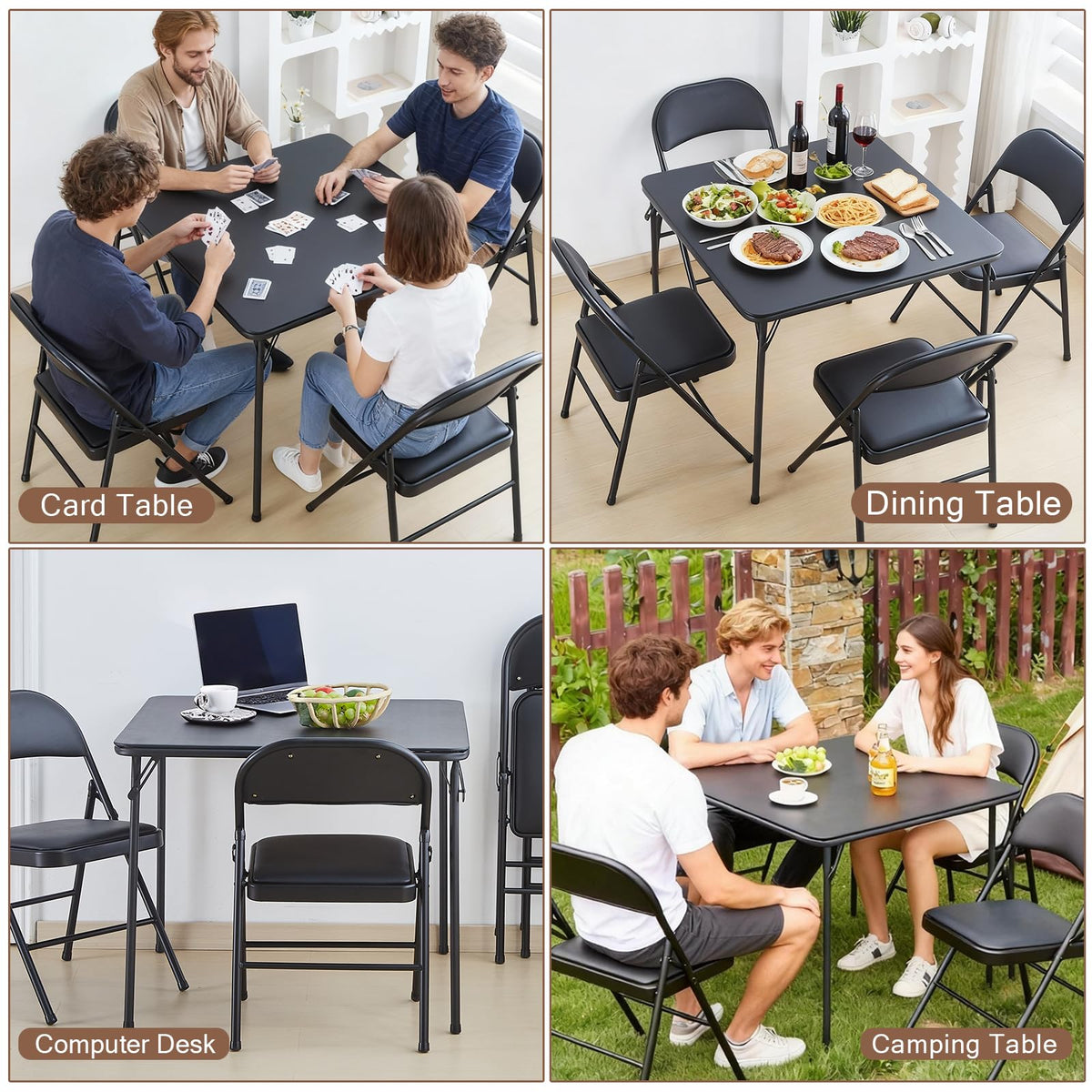Black 32x32 Folding Table U19156