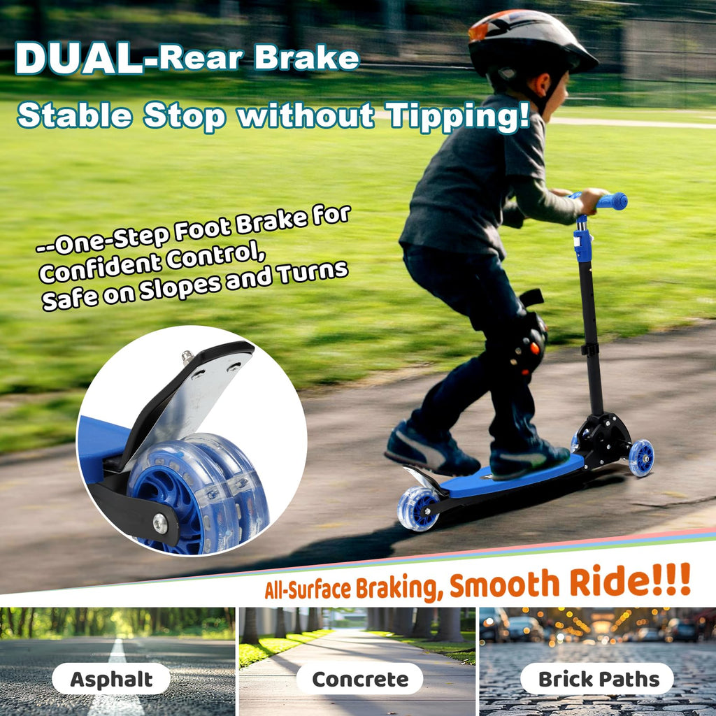 Kids 2-7 Age Light up 3 Wheels Folding Kick Scooter Z936