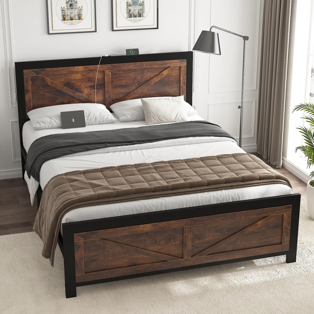 King Size Led Bed Frame with USB Charging Station D823