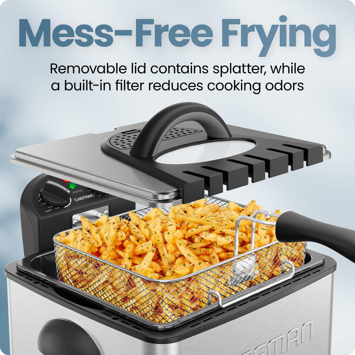 4.5 Liter Stainless Steel Deep Fryer with Basket Strainer C603