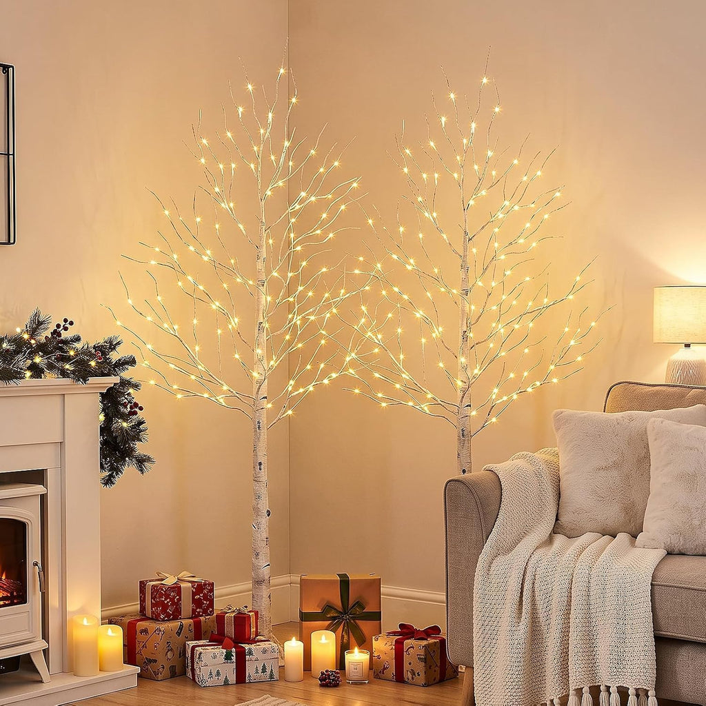 6ft Prelit White Christmas Trees 2Pack V6040