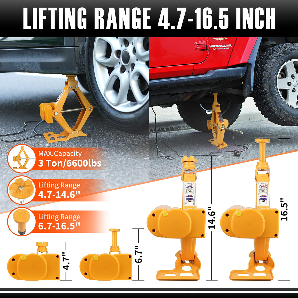 3 Ton 12V Electric Scissor Car Jack Kit with Impact Wrench Q9240
