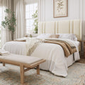 Queen Size Velvet Bed Frame with Adjustable Headboard K65588