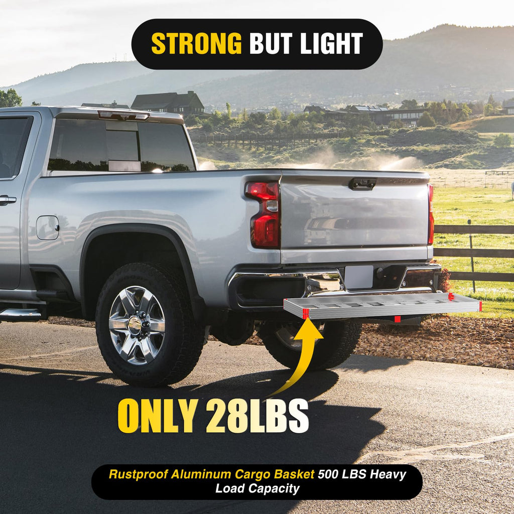 Aluminum Hitch Cargo Carrier 60" x 22" x 3.25" 500 lbs Cargo Basket for 2" Receiver V66919