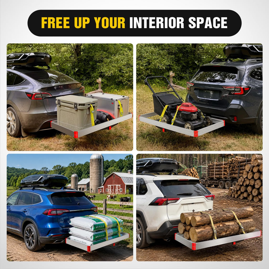 Aluminum Hitch Cargo Carrier 60" x 22" x 3.25" 500 lbs Cargo Basket for 2" Receiver V66919