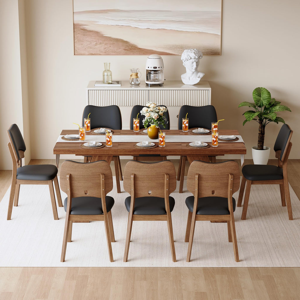 71" Wood Dining Table Set for 8 G351