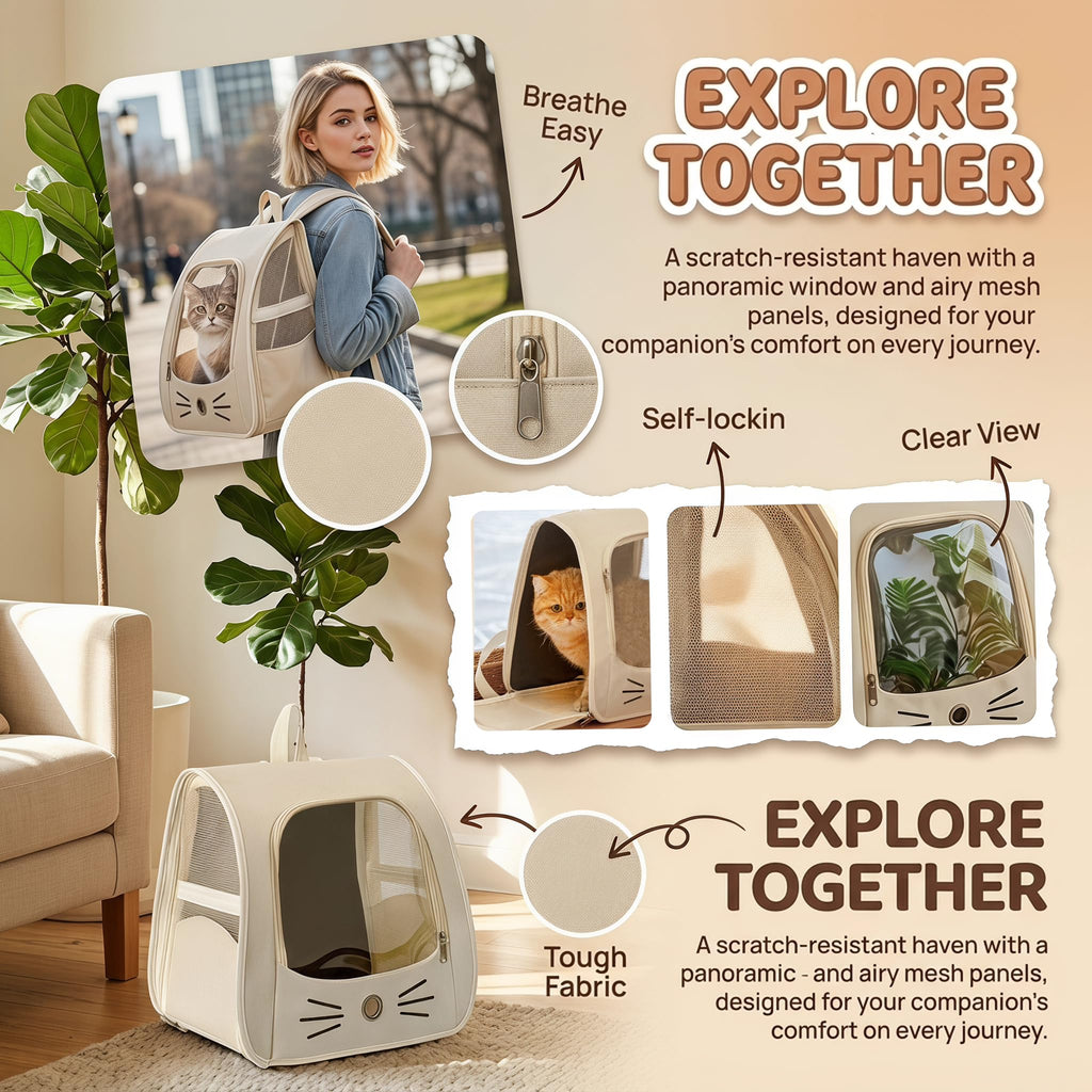 Cat Carrier Backpack, 13.8 Inches H1241