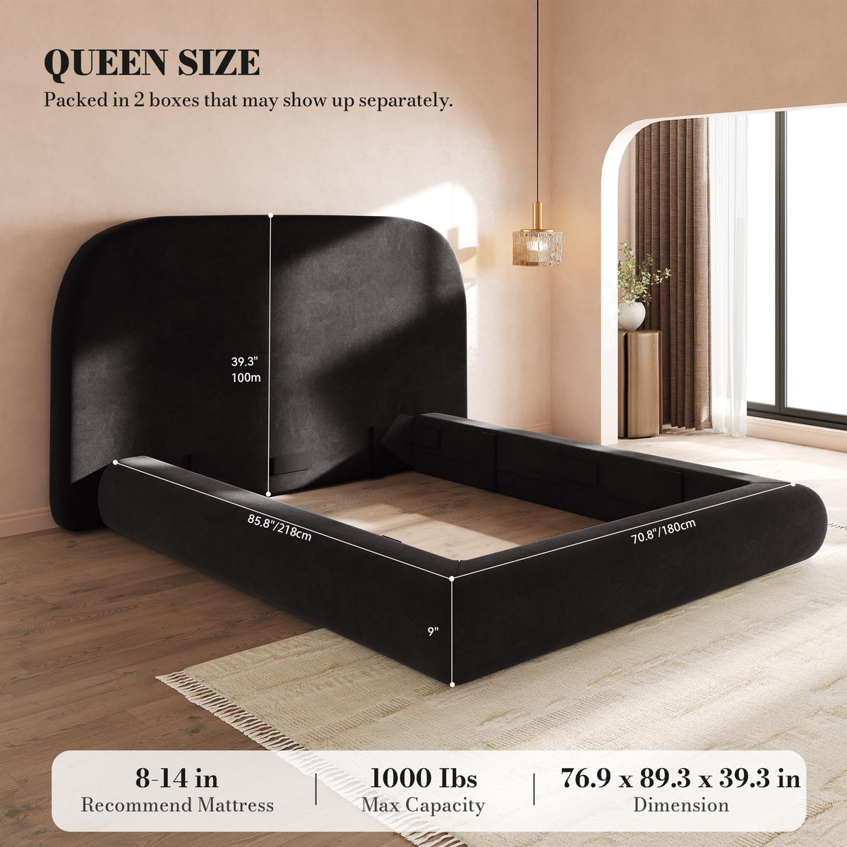 Queen Size Bed Frame with Headboard Z345210