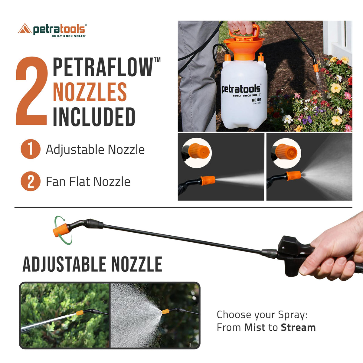 1 Gallon Garden Pump Sprayer with 52-in Hose & 2 Nozzles M251432