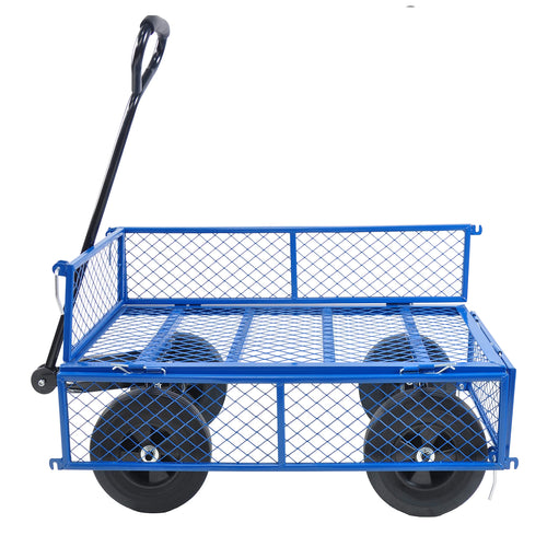 10" Flat Free Steel Garden Wagon Cart with Mesh M45668
