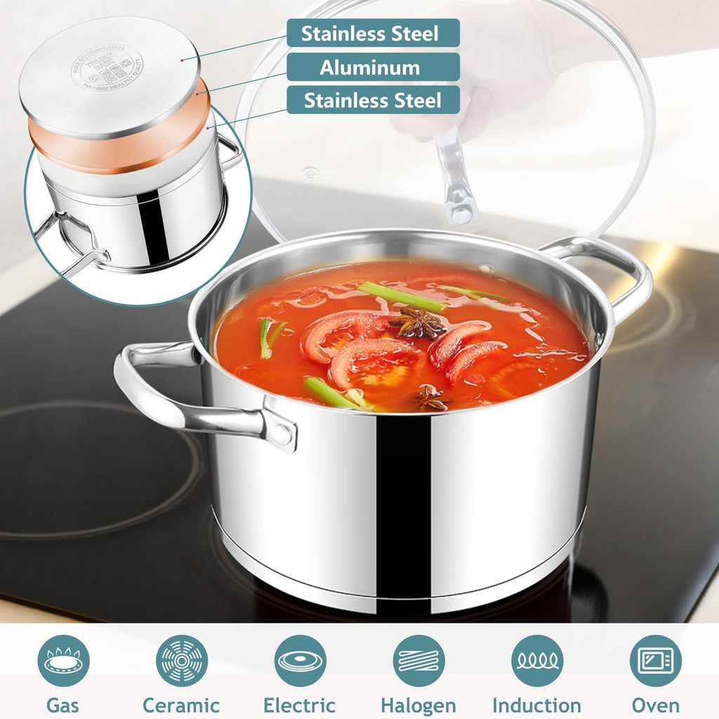 4 Quart Stainless Steel Stock Pot with Lid U869806