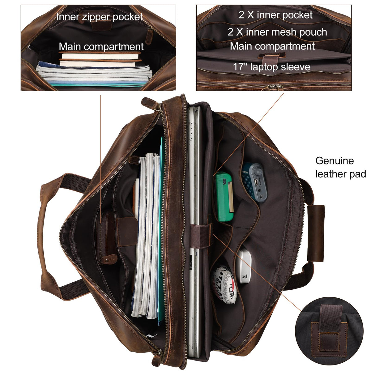 Leather Laptop Briefcase C55520