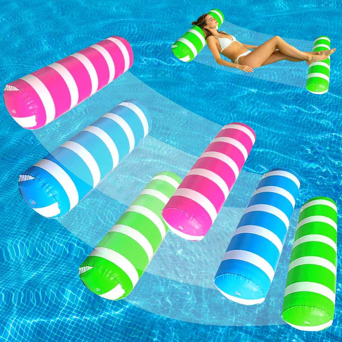 3 Pack Inflatable Pool Floats Hammock D47850