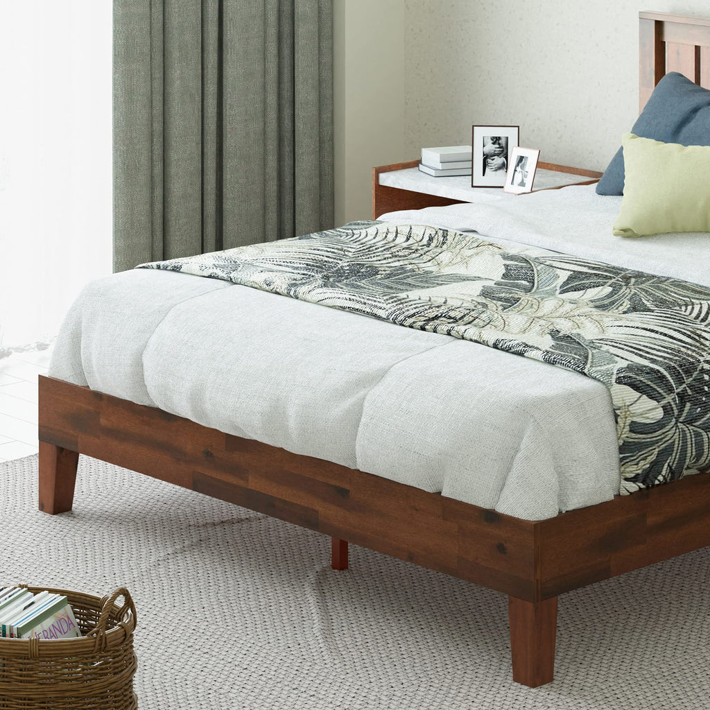 Queen Wood Platform Bed Frame with Headboard N555019